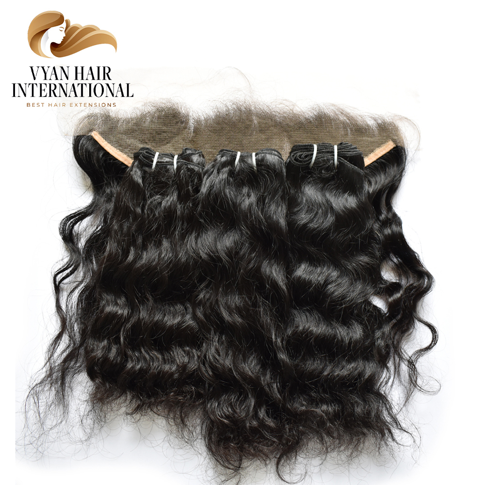 Wholesale Vendors 100% Brazilian Human Hair Extension Bundles With Lace Frontal Closure