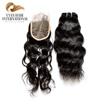 Wholesale Vendors 100% Brazilian Human Hair Extension Bundles With Lace Frontal Closure