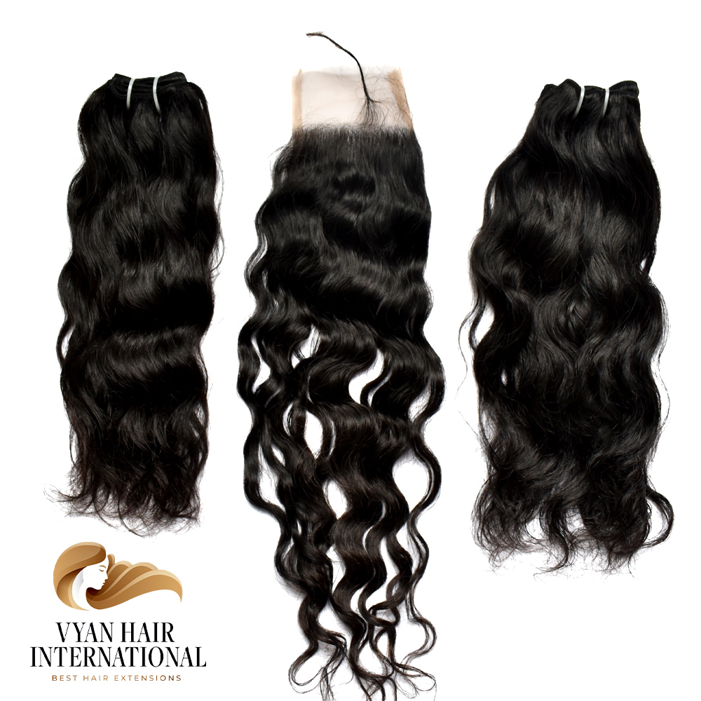 Wholesale Vendors 100% Brazilian Human Hair Extension Bundles With Lace Frontal Closure