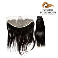 Brazilian Straight Hair Bundles Remy Human Hair With Closure Frontal