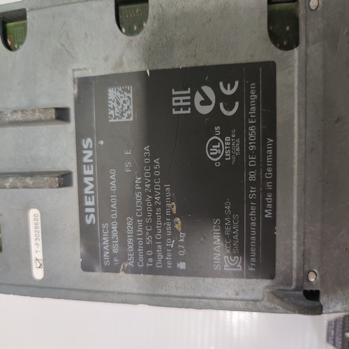 SIEMENS SINAMICS 6SL3040-0JA01-0AA0 CONTROL UNIT
