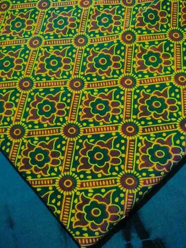 PURE SOFT GREEN COTTON AJRAKH PRINT FABRIC