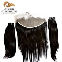 Wholesale Raw Cuticle Aligned Hair 100 Virgin Human Hair Brazilian Hair Straight Bundles With Lace Frontal Closure