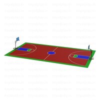 Basketball Synthetic Acrylic Flooring - Color: Red