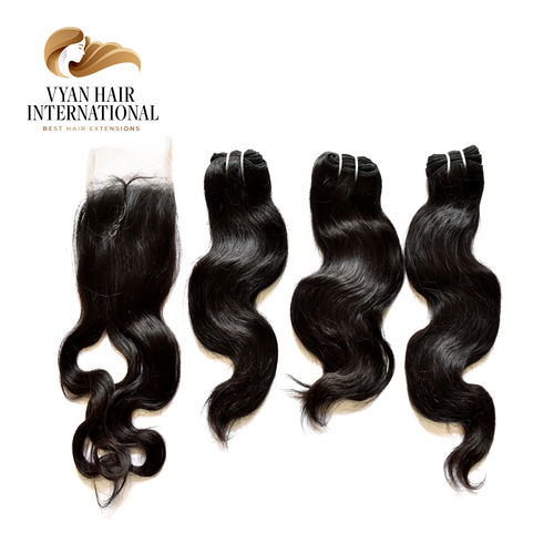 Wholesale 100% Raw Virgin Human Hair Bundles Vendors With Lace Closure