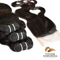 Raw Virgin Bundle With 13X4 13X6 4X4 5X5 Lace Frontal Closure Remy Human Ear To Ear Lace Human Hair Virgin Cuticle Aligned