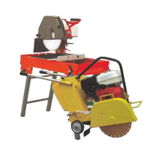 Red-Yellow Asphalt And Concrete Floor Saw Machine