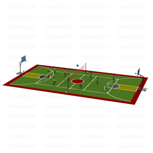 Basketball Cum Volleyball Flooring Cushion Court