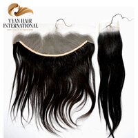 Hd Transparent 4x4 Straight Lace Closure Raw Vietnamese Hair Double Drawn Human Hair Bundles