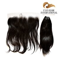 Hd Transparent 4x4 Straight Lace Closure Raw Vietnamese Hair Double Drawn Human Hair Bundles