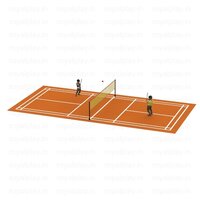 Badminton Sports Flooring Cushion Court - Color: Red