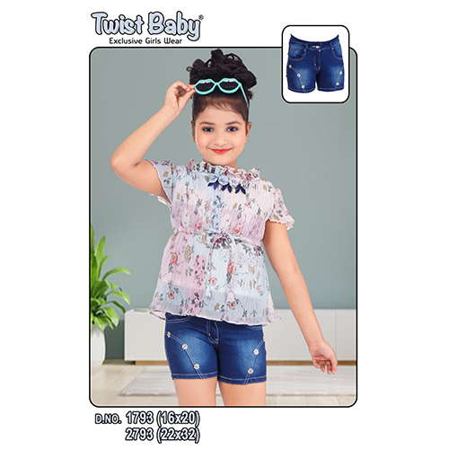Different Available Kids Denim Hot Pant