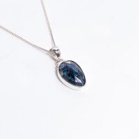 Montana Moss Agate Rose Cut Gemstone 925 Sterling Silver Necklace Girls Fashion Necklace Supplier