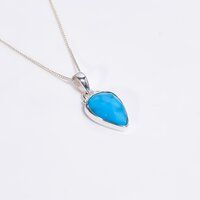 Paraiba Kyanite Rose Cut Gemstone 925 Sterling Silver Necklace Women Fashion Necklace Exporter