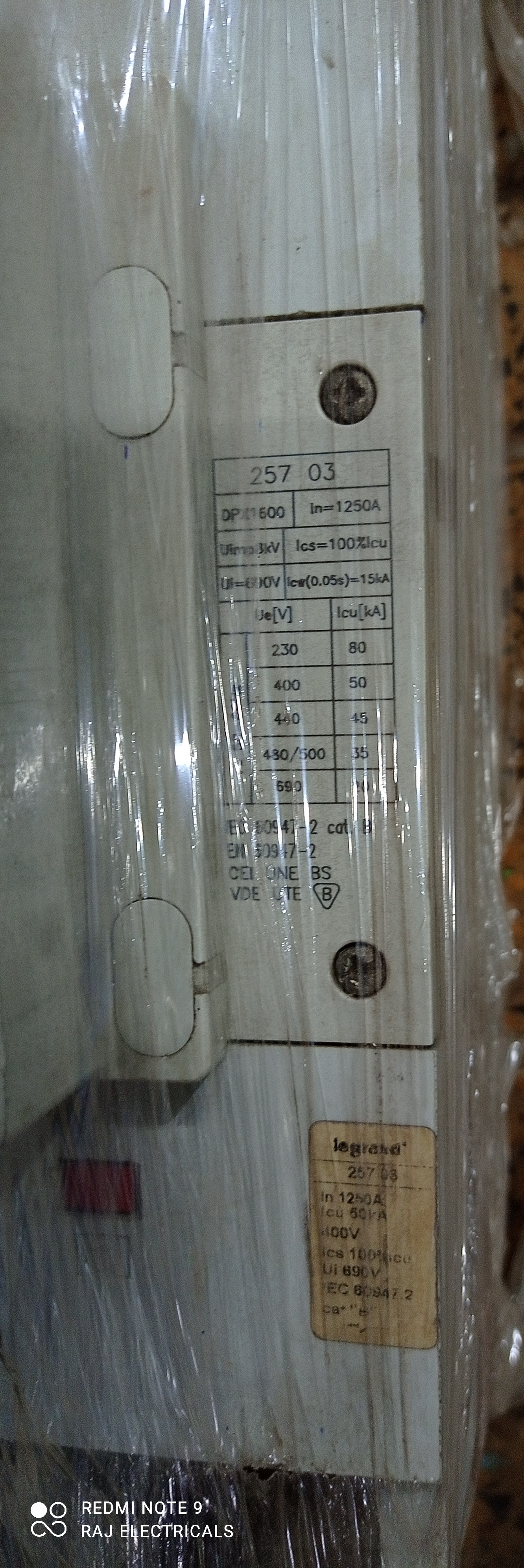 LEGRAND 1250A 3P MCCB