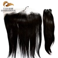 Wholesale 5X5 13X4 Straight 100% Raw Remy Virgin Brazilian Human Hair Hd Transparent Lace Frontal Bundles And Closure Set Human Hair