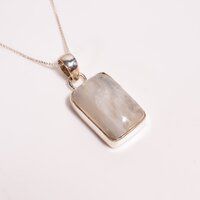 Rutile Rose Cut Gemstone 925 Sterling Silver Necklace Girls Fashion Necklace Exporter