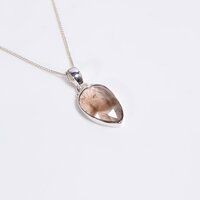 Rutile Rose Cut Gemstone 925 Sterling Silver Necklace Girls Fashion Necklace Exporter