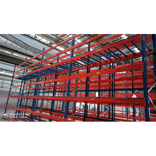 Heavy Duty Rack - Mild Steel, Industrial Blue & Red Rectangular Design | Sturdy, Durable Heavy Duty Storage Solution