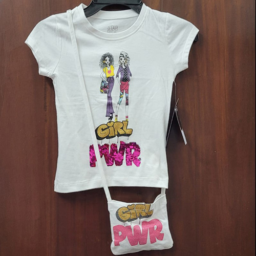 Different Available Girls T-Shirt With Side Bag