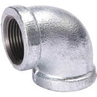 90 Degree Galvanized Iron Elbow - Stainless Steel, Various Thickness Options, Silver Color, Warranty Included