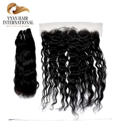 Human Hair Bundles With 13X4 13X6 Hd Lace Frontal Closure With Wavy Hair Naturel Human Hair