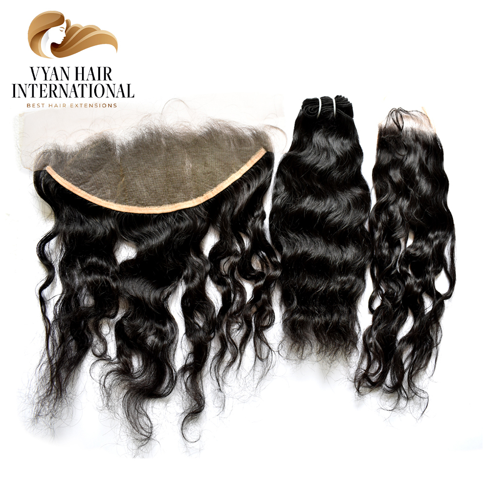 Human Hair Bundles With 13X4 13X6 Hd Lace Frontal Closure With Wavy Hair Naturel Human Hair