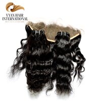 Human Hair Bundles With 13X4 13X6 Hd Lace Frontal Closure With Wavy Hair Naturel Human Hair