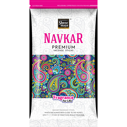 Shree Maya Navkar Incense Sticks Zipper Pack - Eco-Friendly Herbal Fragrance Smooth Surface - Aromatic Indian Incense for Relaxation