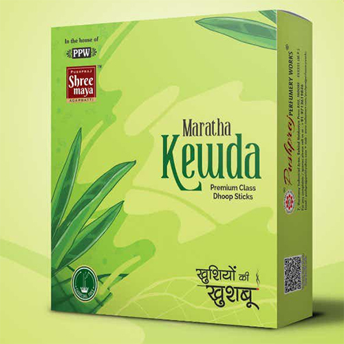 Maratha Kewda Dhoop Sticks Box - Herbal Fragrance, Eco-Friendly Smooth Surface | Indian Incense for Aromatic Use