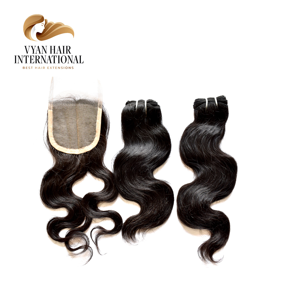 Bodywave Bundles Set Closure Brazilian Human Hair Bundles And Frontal Straight Hair Bundle With Closure Hair Extensions