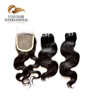 Bodywave Bundles Set Closure Brazilian Human Hair Bundles And Frontal Straight Hair Bundle With Closure Hair Extensions