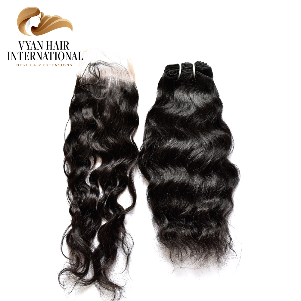 Water Curly Wave Bundles Set Hair Extensions Brazilian Human Hair Bundles Closure And Frontal Straight Hair Bundle With Closure