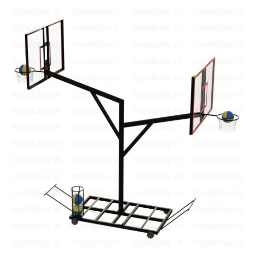 Dual Basketball Pole Movable With Acrylic Board