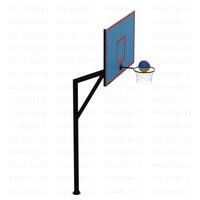 Dual Basketball Pole Movable With Acrylic Board