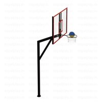 Wall Mounted Basketball Pole With Acrylic Board