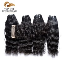 Raw Virgin Unprocessed Human Hair 100% Virgin Human Indian Hair Peruvian Hair Bundles With Lace Frontal Closure