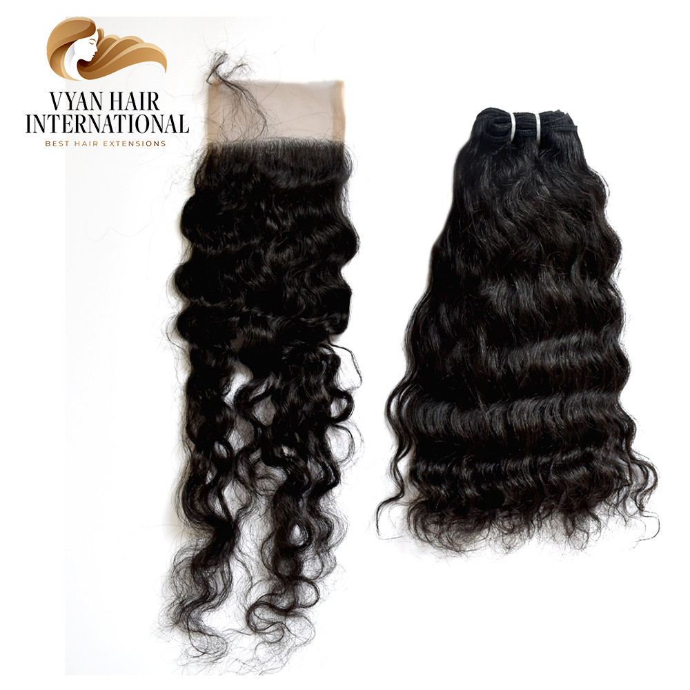 Raw Virgin Unprocessed Human Hair 100% Virgin Human Indian Hair Peruvian Hair Bundles With Lace Frontal Closure