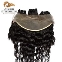Double Drawn Curl Human Hair Bundle With Closure Hair Weave With Closure Frontal Curly Bundles With Closure Frontal