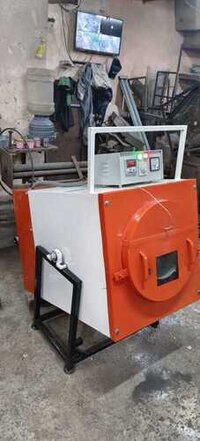 Spice Roasting Machine - Stainless Steel, 48x36x52 Inch | 2 Hp, Manual Operation, 50 Kg/hr Capacity, 220 Volt, White-orange Finish, Semi-automatic