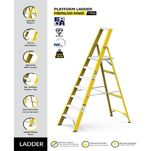 Non-Conductive Fibreglass Stiles Ideal For Working Around Electricity High-Performance Holster Top Frp Platform Ladder