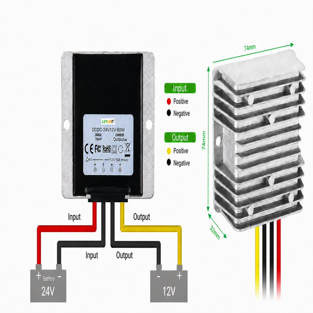 Dc/dc Converter Step Down 24v To 12v 20a 240w - Features: Ip68 Waterproof Rating