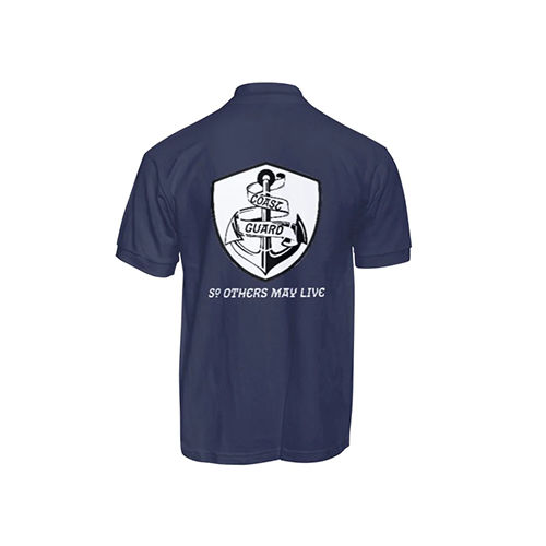 Black Mens Coast Guard Polo T-Shirt