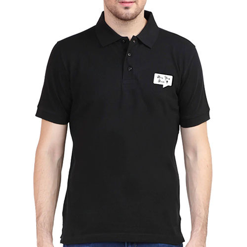 Black Mens Half Sleeve Polo T-Shirt