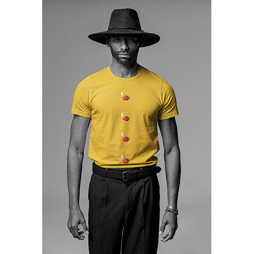 Yellow Diya Button Summer T-shirt