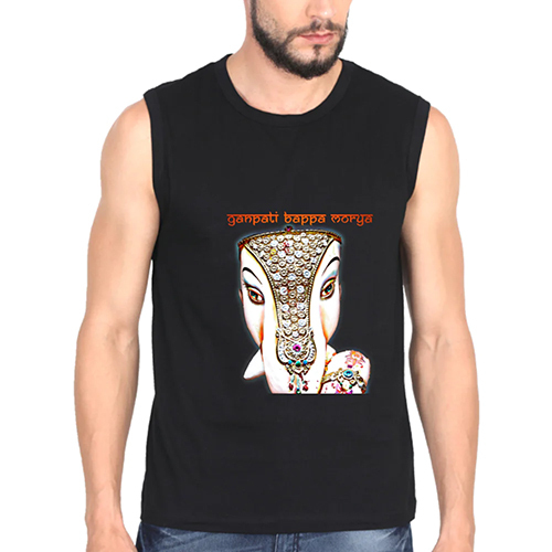 Ganpati Bappa Morya Pencil Colour Gym Vest