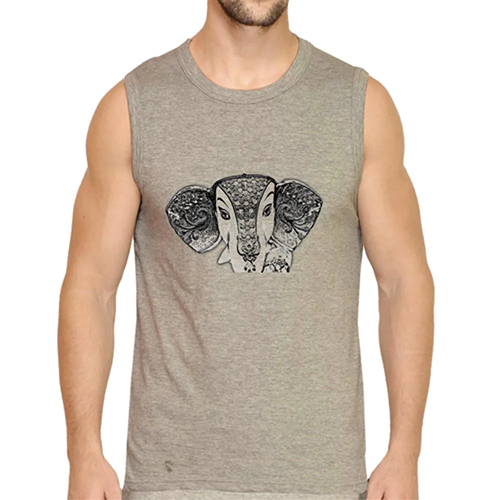 Ganpati Tranparent Print Gym Vest