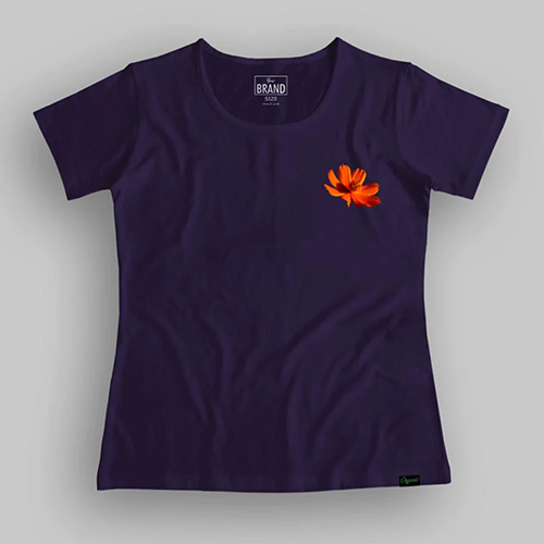 Flower Head Pocket Print Summer T-Shirt