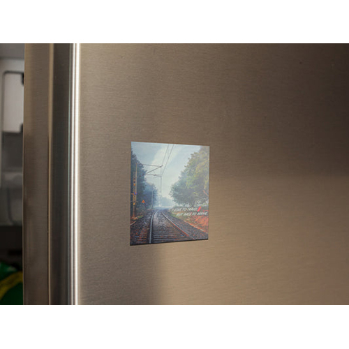 Train Track Travel Square Fridge Magnet