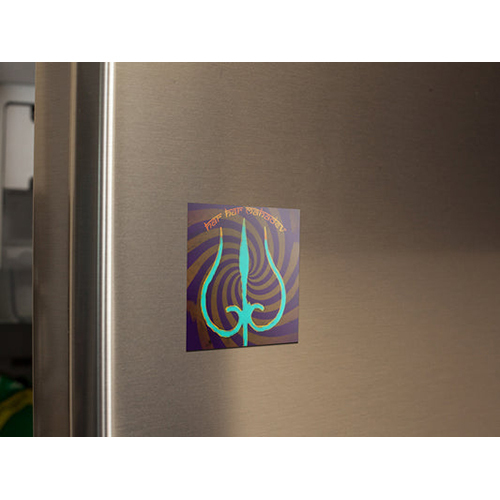 Har Har Mahadev Spiral Square Fridge Magnet